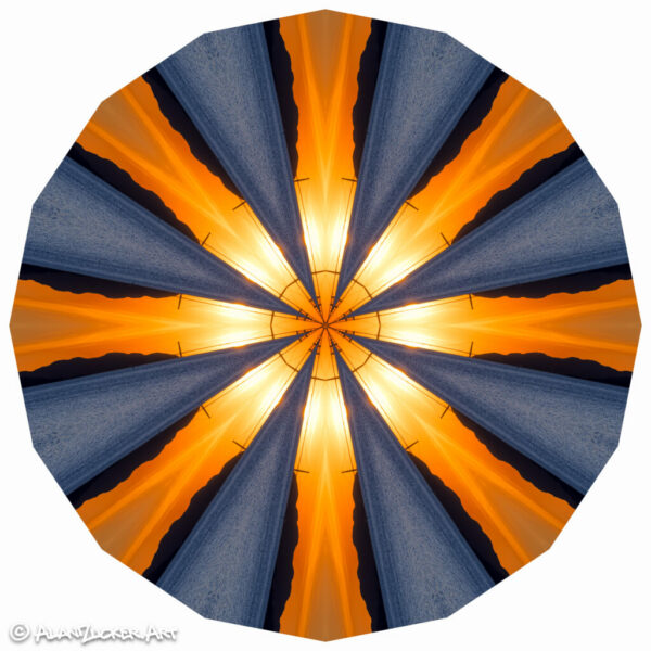 Golden gate mandala sun setting light